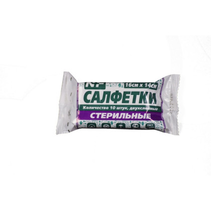 Салфетка стер. 2-х сл №10,16х14см,пл.36 г Ньюфарм ШК80667