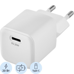 Адаптер питания uBear Select Wall charger 20W, бел, USB-C (WC20WH01-AD)
