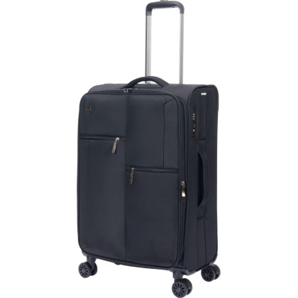 Чемодан TORBER Seyd, черн, нейлон 600D, 43,5 х 25 х 68см, 56л, T2021M-Black