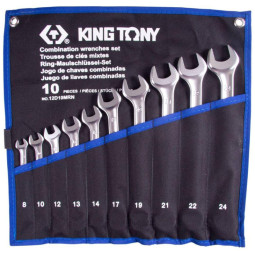 Набор ключей комбинированных, 8-24 мм,теторон,10пред.KING TONY 12D10MRN