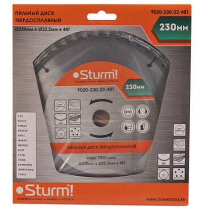 Диск пильный Sturm! 9020-230x22x48T
