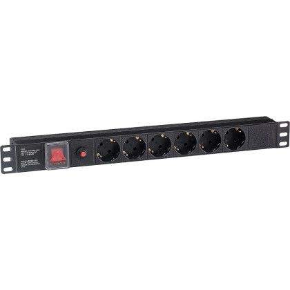 Блок розеток ExeGate ServerPro PDU-19H605 Al-6S-C14-SW-O (EX280830RUS)