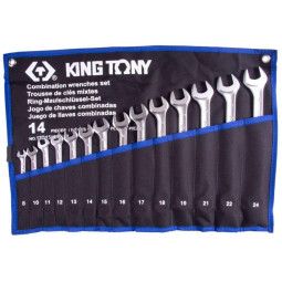 Набор ключей комбинированных,8-24 мм,теторон,14пред.KING TONY 12D15MRN01