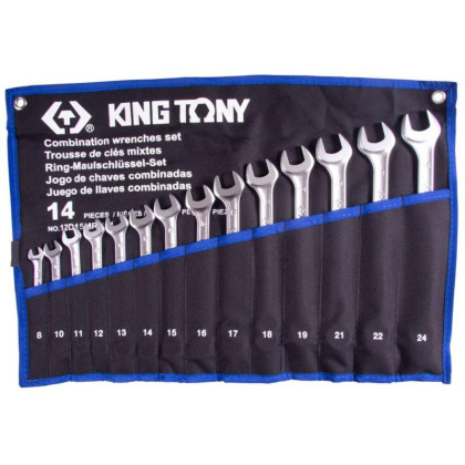 Набор ключей комбинированных,8-24 мм,теторон,14пред.KING TONY 12D15MRN01