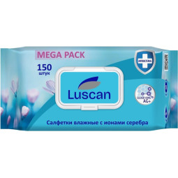 Салфетки влажные Luscan антибактериальные с крышкой 150шт/уп