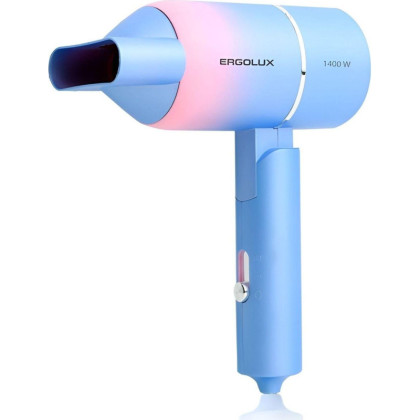 Фен Ergolux ELX-HD10-C13 голубой/розовый (со складн.ручкой, 1400 Вт, 220В)