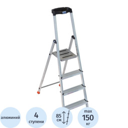 Стремянка складная Krause SAFETY 4 ступени с полочкой 128942