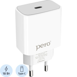Зарядное устройство сетевое PERO TC03 PD 18W белый