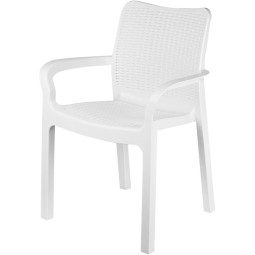 Стул пластиковый Rattan 506х580х833мм, белоснежный жасмин