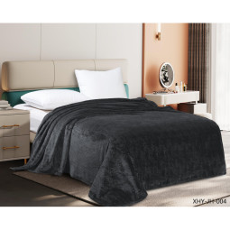 Плед велсофт  200х220см  графит тиснение 260гр 19-4215 G