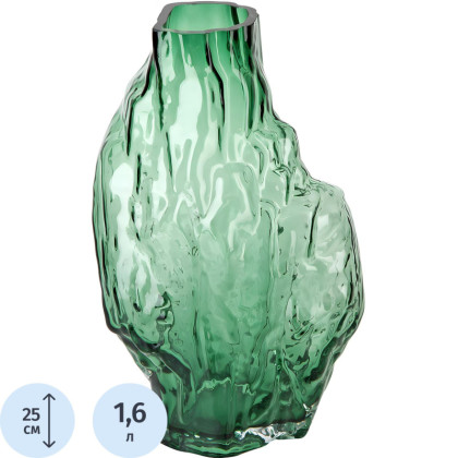 Ваза Crystal h=26см, v=1600мл (стекло) (индивидуальная уп.), 9962007
