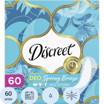 Прокладки женские DISCREET Multiform Весенний Бриз ежедн. 60 шт/уп