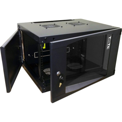 Шкаф настенный TWT Next, TWT-CBWNG-6U-6x6-BK 6U 550x600, стекл. дверь, черн