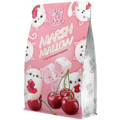 Маршмеллоу Bite&amp;Go сахаристое сбивное с ягодами вишни 120г