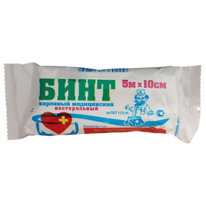 Бинт нестер. 5мх10см, пл.36г, инд.упак, Лейко