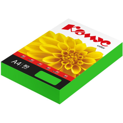 Бумага цветная Комус Color (зеленый интенсив), 80г, А4, 500 л