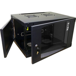 Шкаф настенный TWT Next, TWT-CBWNG-9U-6x6-BK 9U 550x600, стекл. дверь, черн