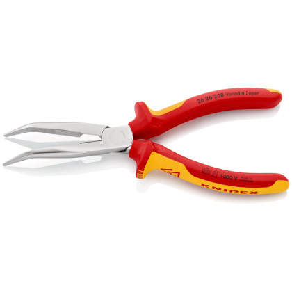 Длинногубцы загнутые VDE L-200 мм KNIPEX KN-2626200