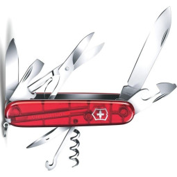 Нож Victorinox Climber, 91 мм, 14 функций, полупрозрачный красный, 1.3703.T