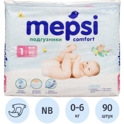 Подгузники для детей MEPSI NB (до 6кг) 90 шт/уп