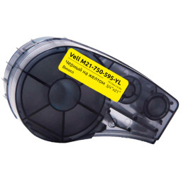 Картридж Vell M21-750-595-YL (19.1 мм/6.4 м, винил,черный/желтом,VL142811)