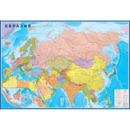 Карта настенная Евразия политическая 1,57х1,07 м,КН108