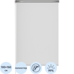Рулонная штора Комус Мебель blackout silver 537837 V1, 100х160, белый