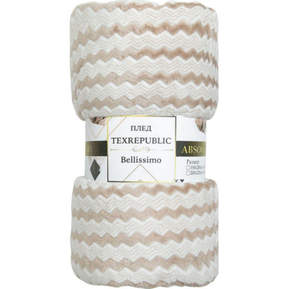 Плед TexRepublic Absolute Зигзаг двухцвет. flannel 150х200см Светло-бежевый