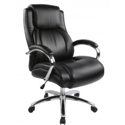 Кресло BN_Dp_EChair-585 TR рецикл.кожа черный, хром