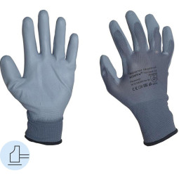 Перчатки защитные нейлон с п/у серые SCAFFA Базис PU1350P-DG р.7