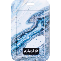 Бейдж с тесьмой Attache Selection 110x68мм вертикальный Fluid