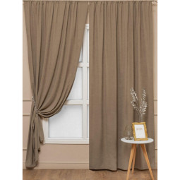 Комплект штор Amore Mio Однотонная замша 3872-009 1,5x2,7 2 шт Коричневый