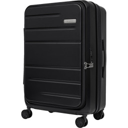 Чемодан 4-х колесный 100% поликарбонат, FABRETTI,45X67X28,черн,EN1030-24-2