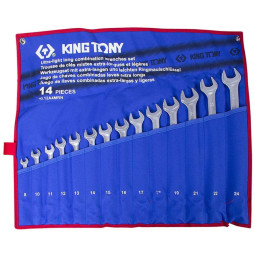 Набор ключей комбинированных удлиненных,8-24 мм,чехол,14предм.KING TONY